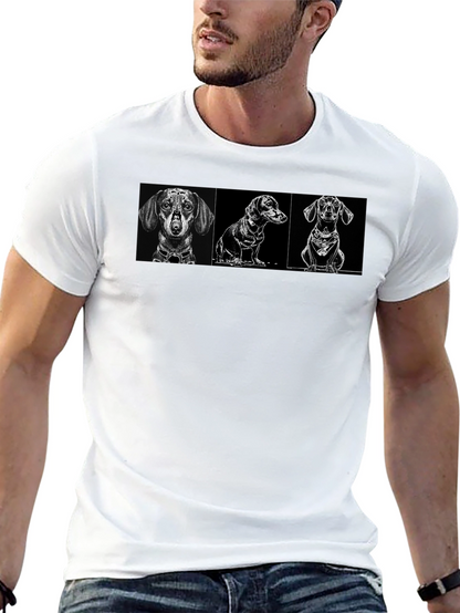 Dachshund Dog Breed Graphic Print Black T-Shirt