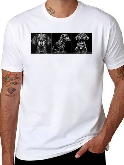 Dachshund Dog Breed Graphic Print Black T-Shirt