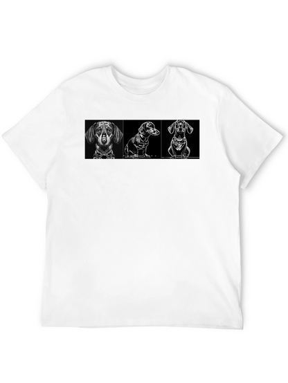 Dachshund Dog Breed Graphic Print Black T-Shirt