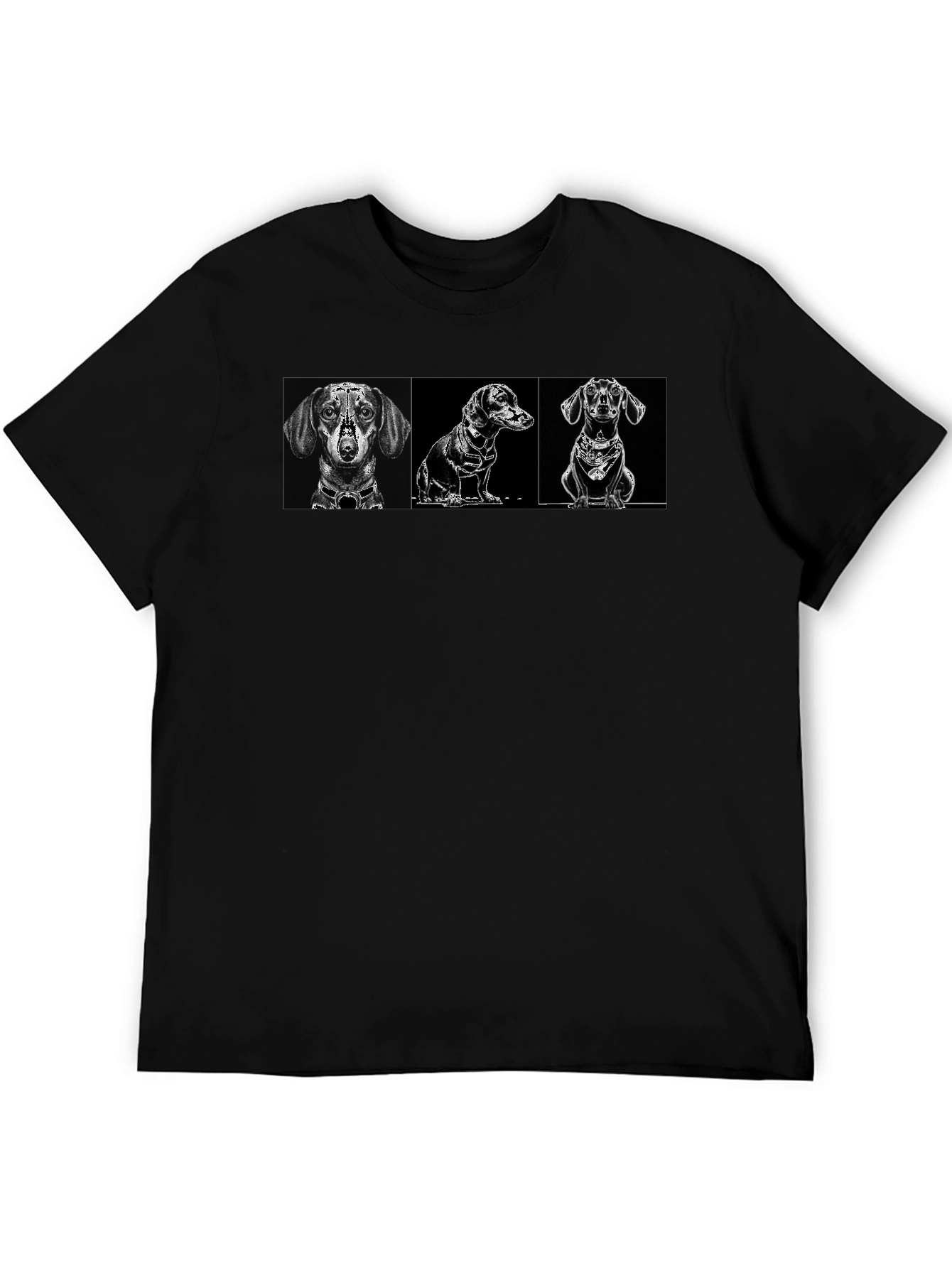 Dachshund Dog Breed Graphic Print Black T-Shirt