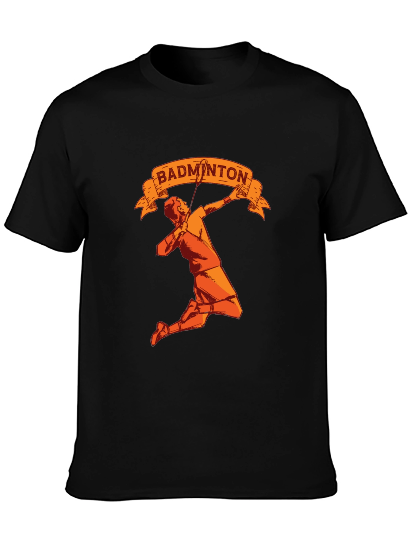 Badminton Player Graphic Tee - Sporty Black T-Shirt