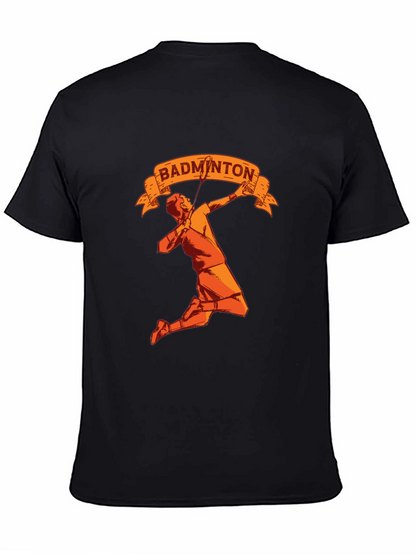 Badminton Player Graphic Tee - Sporty Black T-Shirt