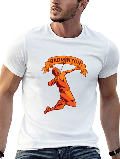Badminton Player Graphic Tee - Sporty Black T-Shirt