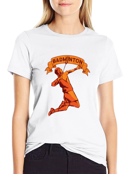 Badminton Player Graphic Tee - Sporty Black T-Shirt