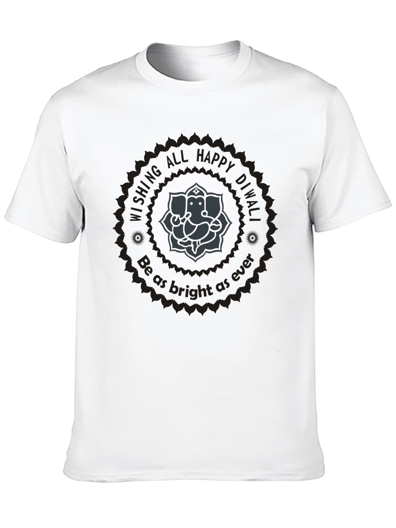Diwali Ganesha Graphic Tee - Wishing All Happy Diwali