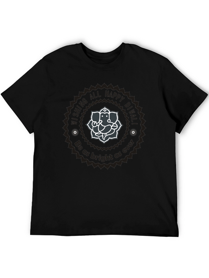 Diwali Ganesha Graphic Tee - Wishing All Happy Diwali