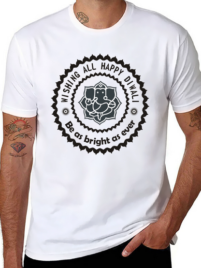 Diwali Ganesha Graphic Tee - Wishing All Happy Diwali
