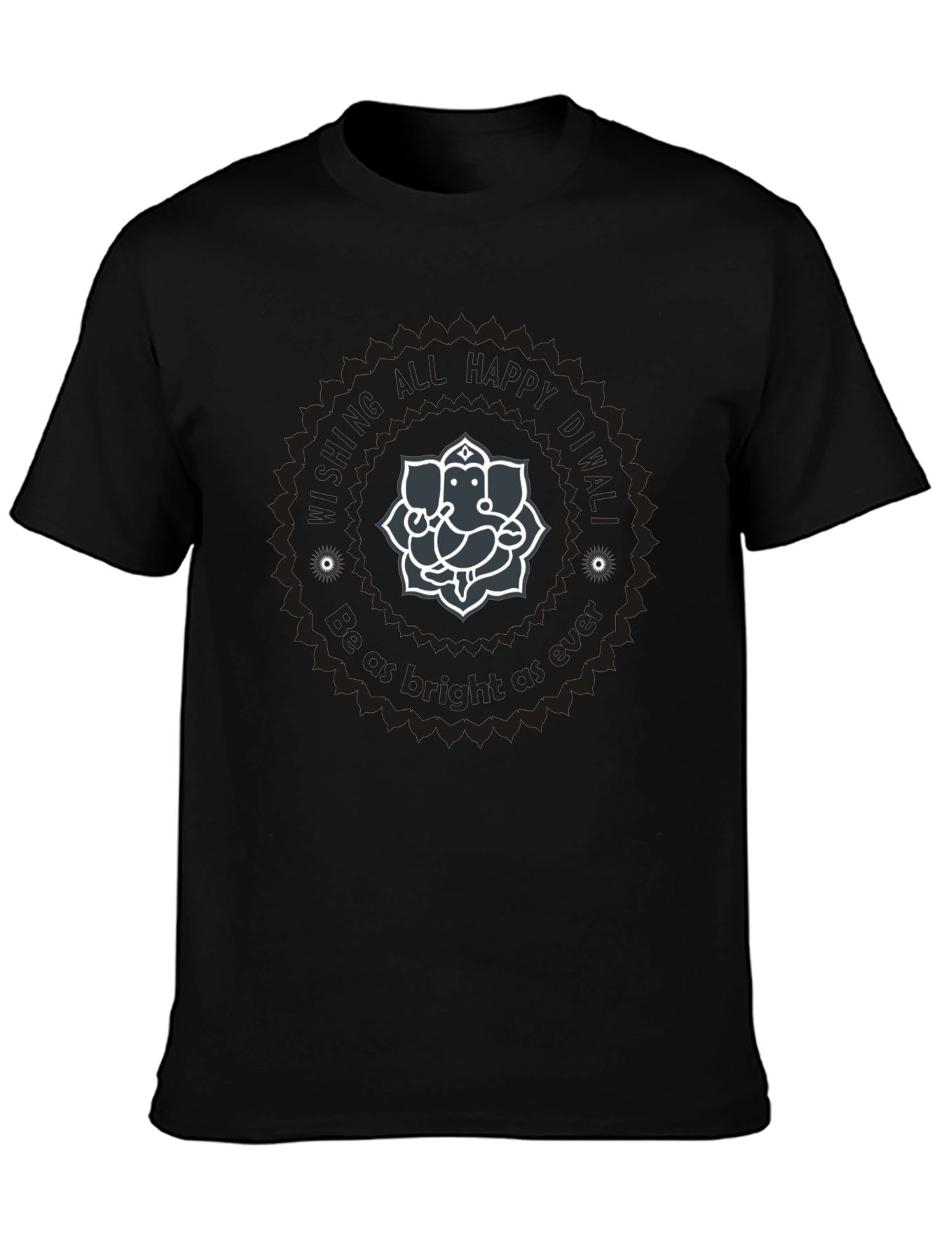 Diwali Ganesha Graphic Tee - Wishing All Happy Diwali