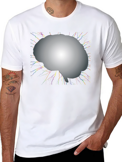 Brain Power Graphic Tee - Black Cotton T-Shirt