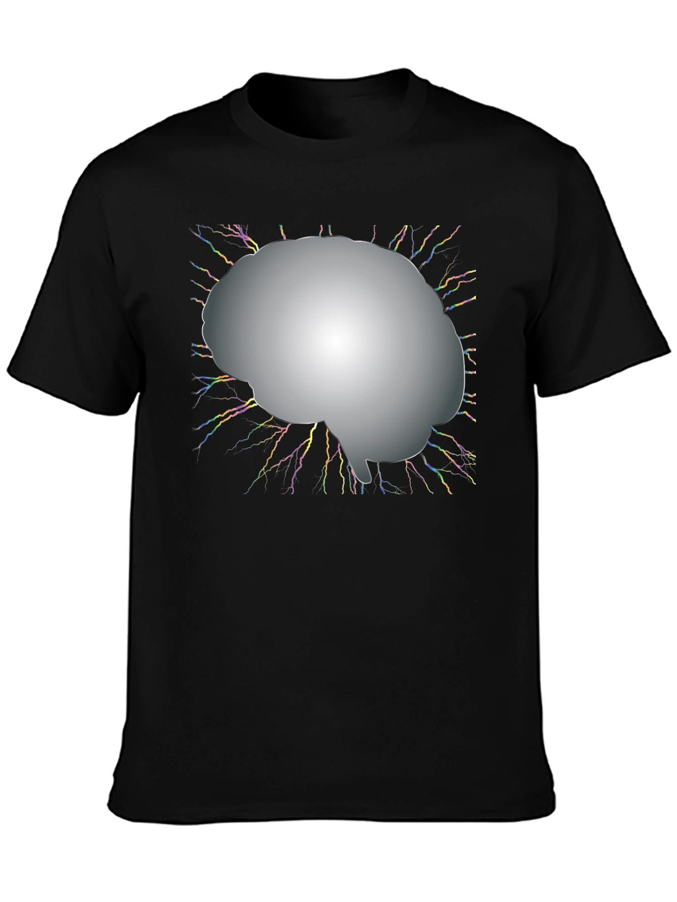 Brain Power Graphic Tee - Black Cotton T-Shirt