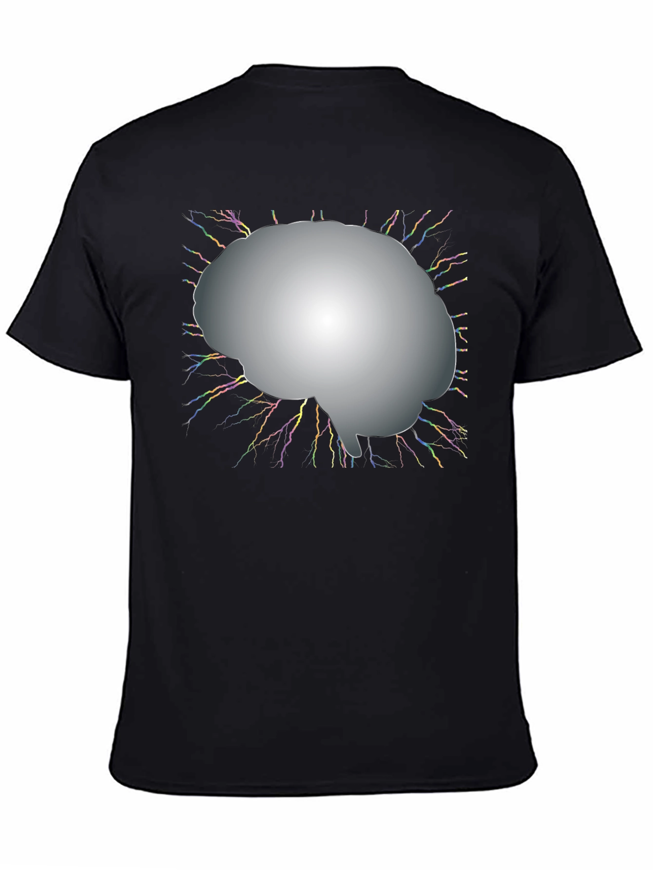 Brain Power Graphic Tee - Black Cotton T-Shirt