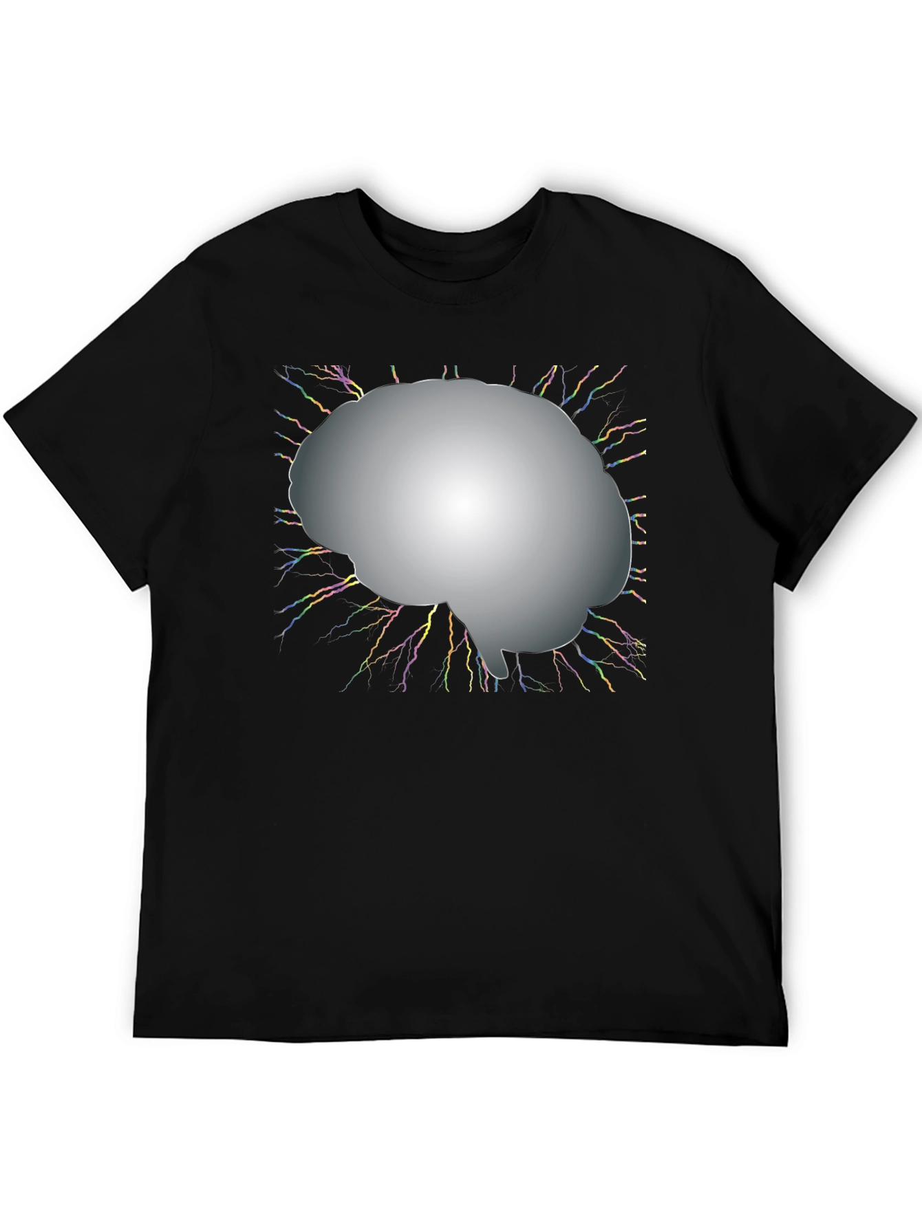 Brain Power Graphic Tee - Black Cotton T-Shirt