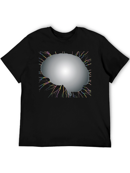 Brain Power Graphic Tee - Black Cotton T-Shirt