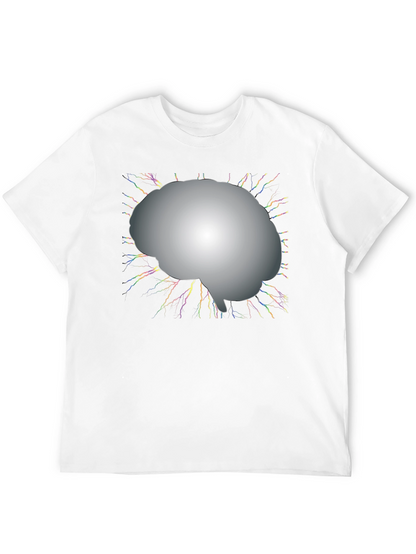 Brain Power Graphic Tee - Black Cotton T-Shirt
