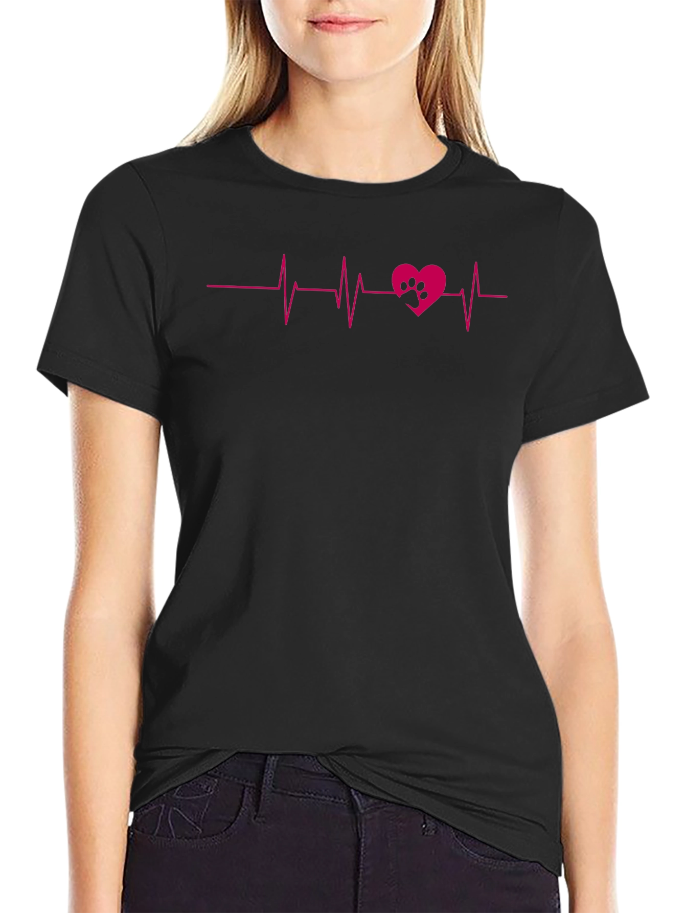 Heartbeat Paw Print Tee - Love Your Pet!