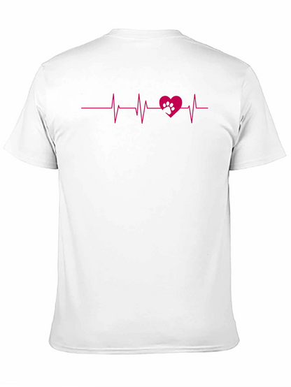 Heartbeat Paw Print Tee - Love Your Pet!