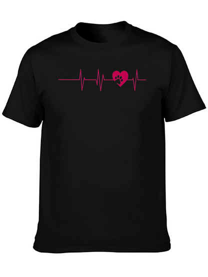 Heartbeat Paw Print Tee - Love Your Pet!