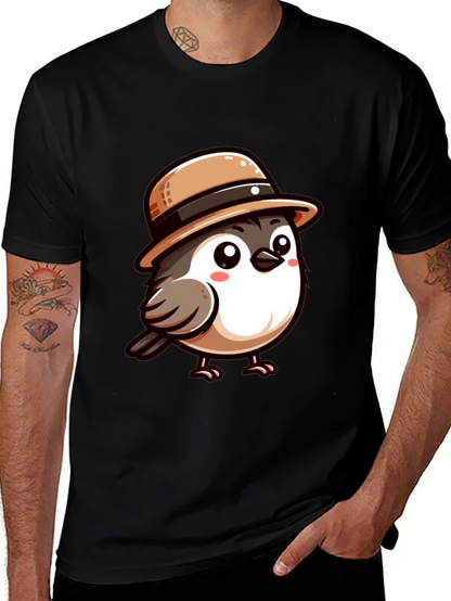 Cute Bird with Hat Graphic Tee