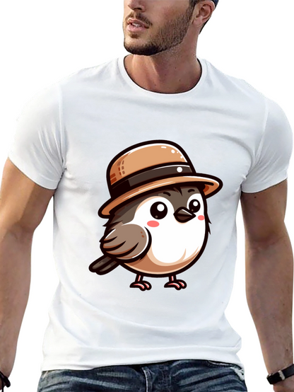 Cute Bird with Hat Graphic Tee