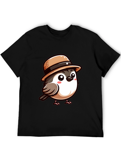 Cute Bird with Hat Graphic Tee