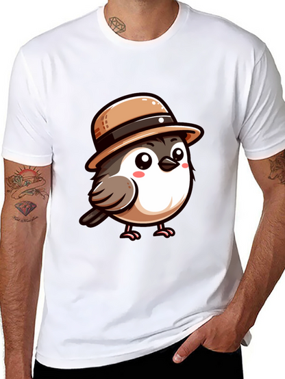 Cute Bird with Hat Graphic Tee