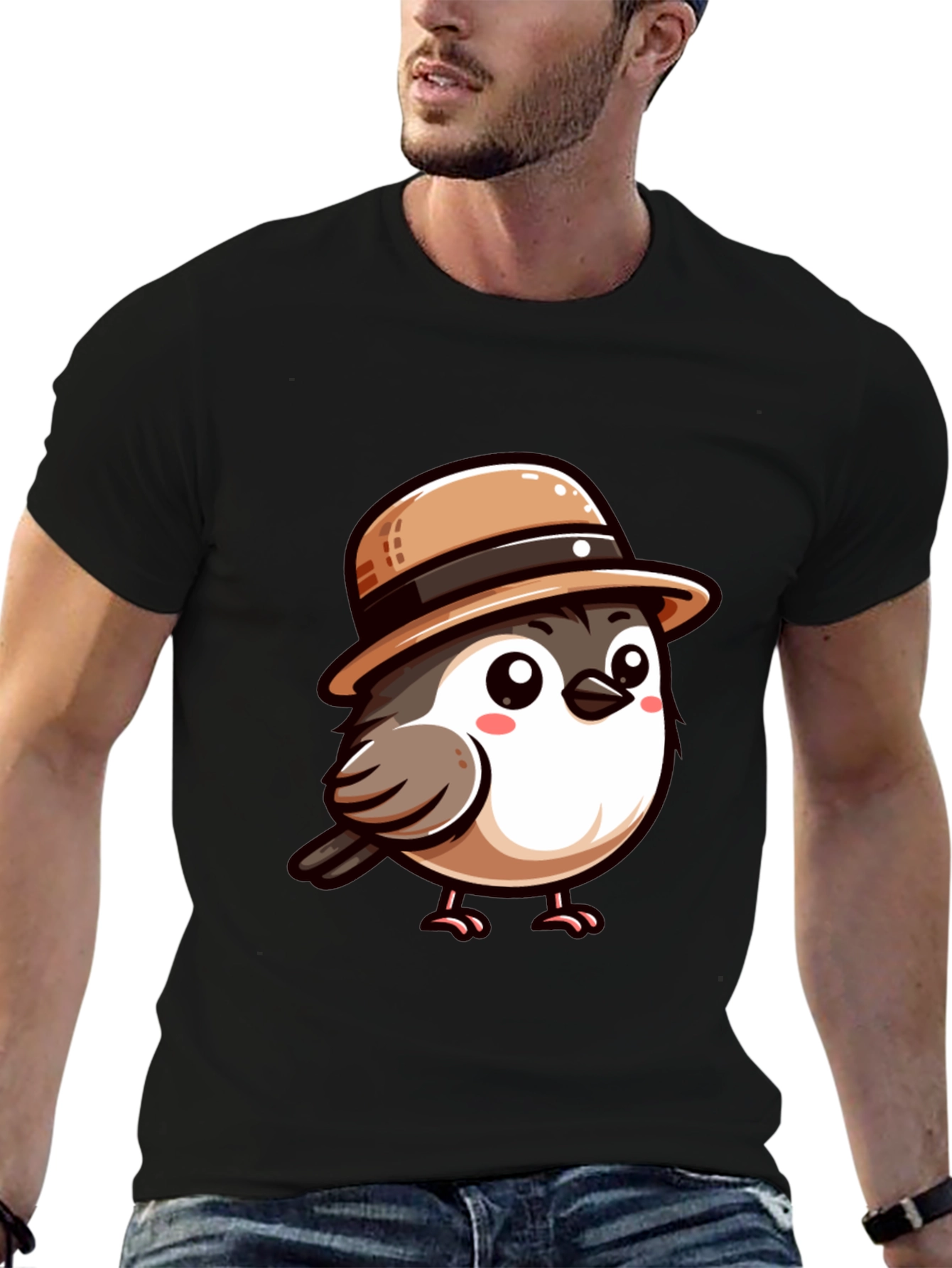 Cute Bird with Hat Graphic Tee