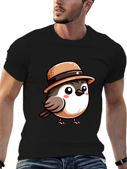 Cute Bird with Hat Graphic Tee