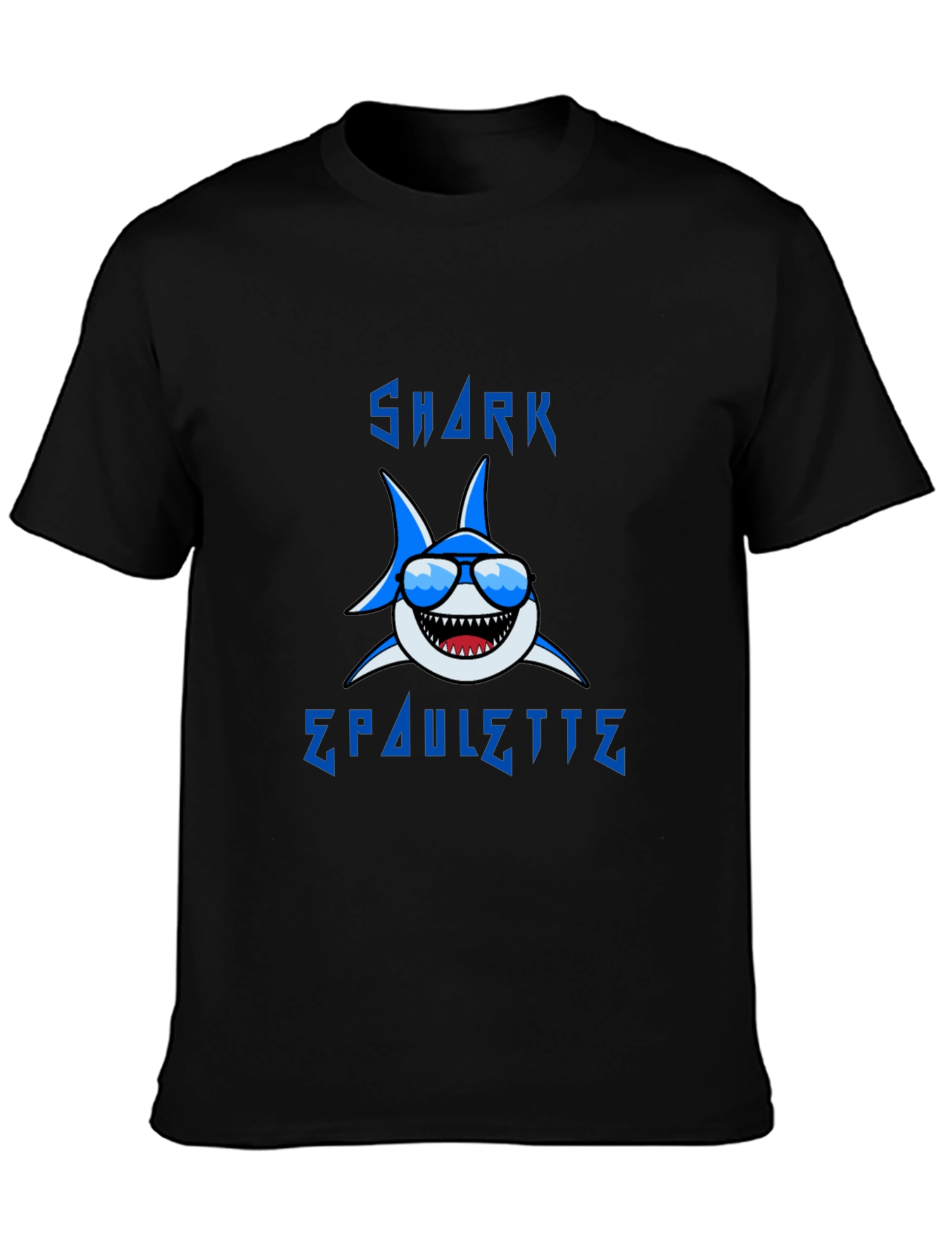 Cool Shark Graphic T-Shirt - Blue Cartoon Design
