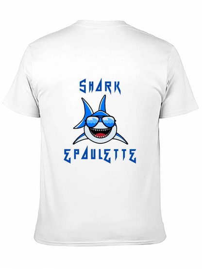 Cool Shark Graphic T-Shirt - Blue Cartoon Design