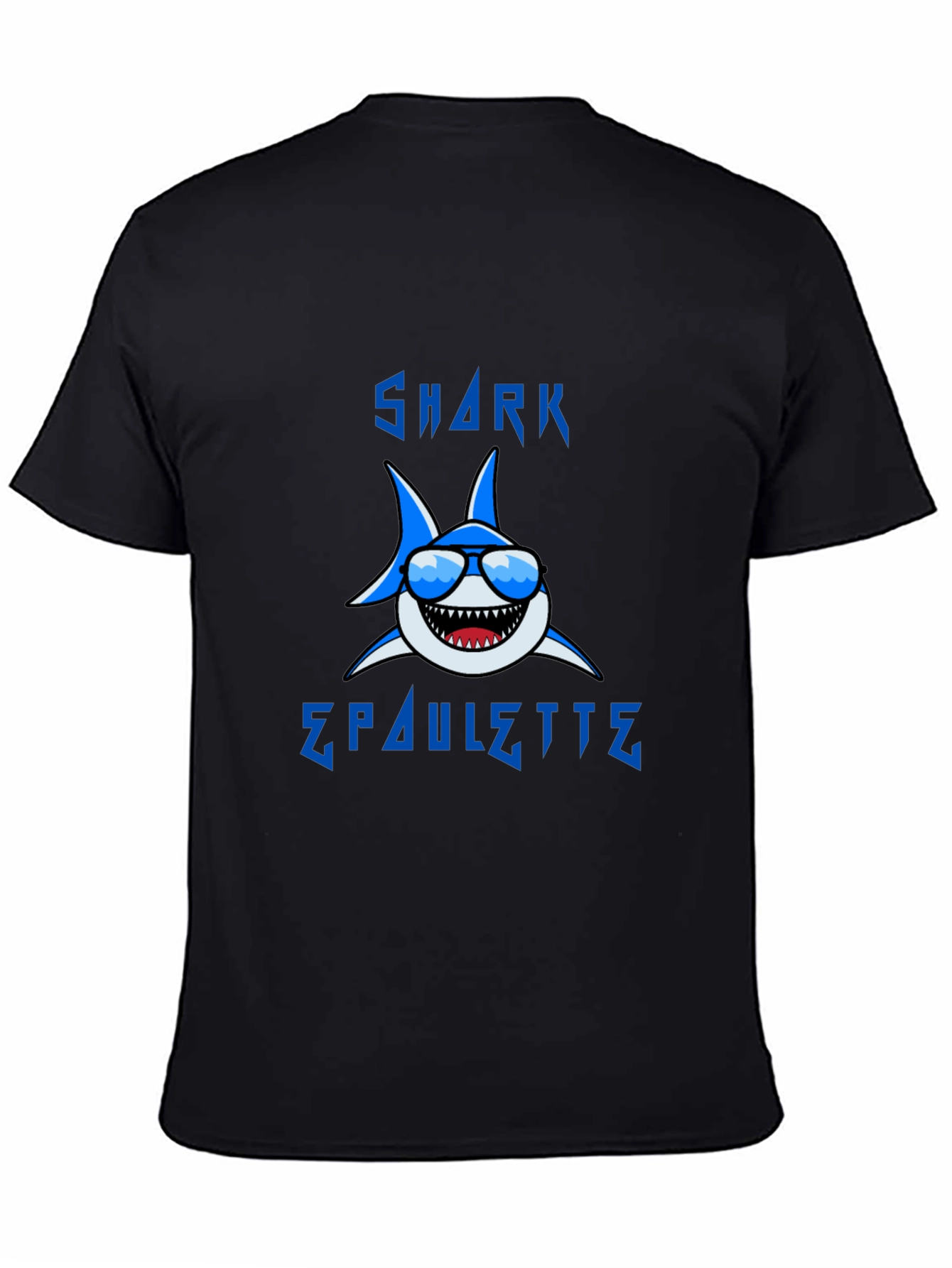Cool Shark Graphic T-Shirt - Blue Cartoon Design