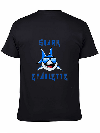 Cool Shark Graphic T-Shirt - Blue Cartoon Design