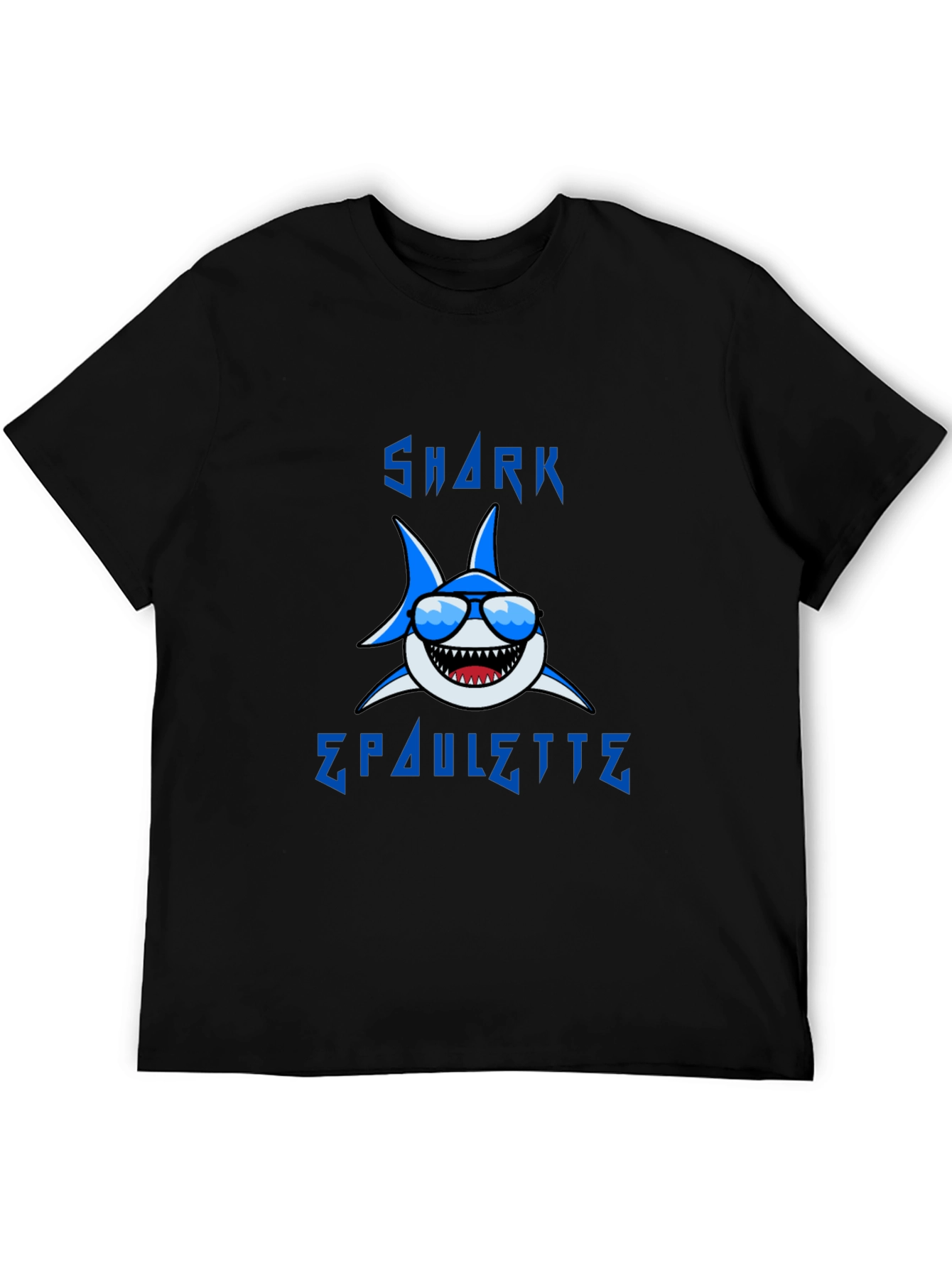Cool Shark Graphic T-Shirt - Blue Cartoon Design