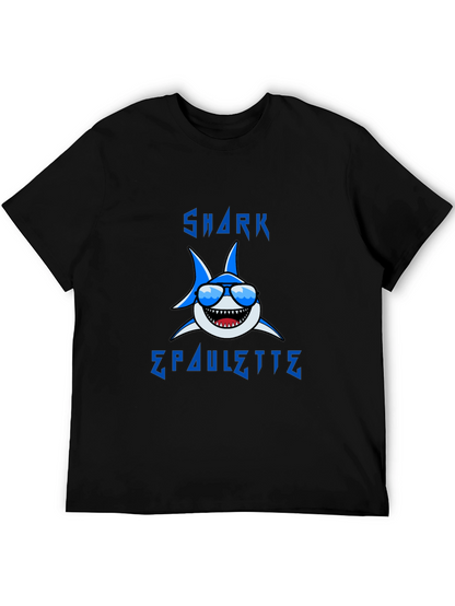 Cool Shark Graphic T-Shirt - Blue Cartoon Design