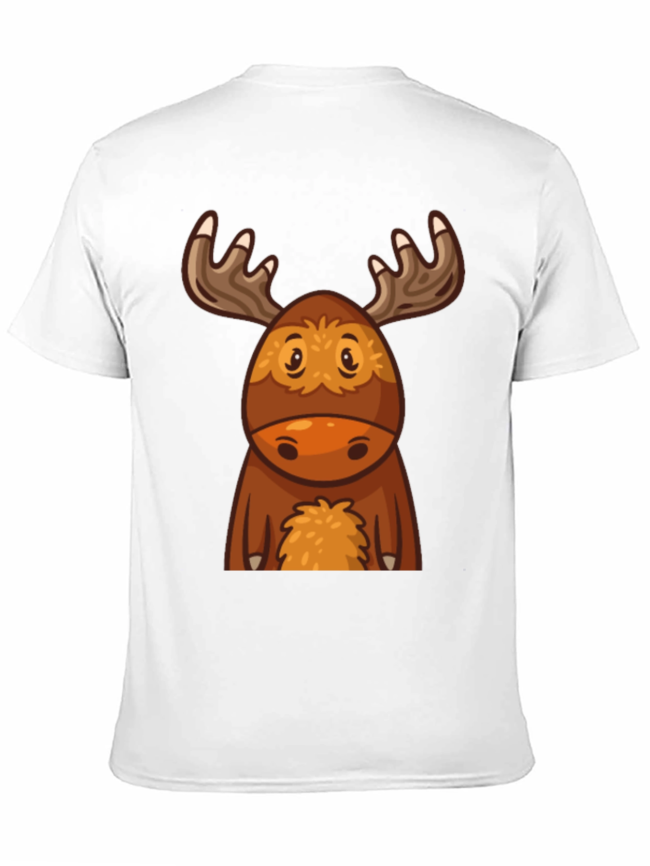 Cute Cartoon Moose Black T-Shirt