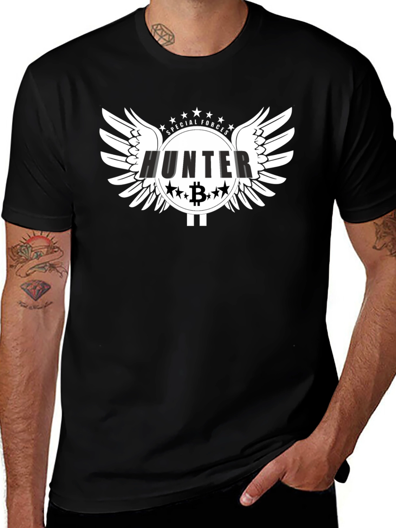 Hunter Special Forces Bitcoin Graphic T-Shirt