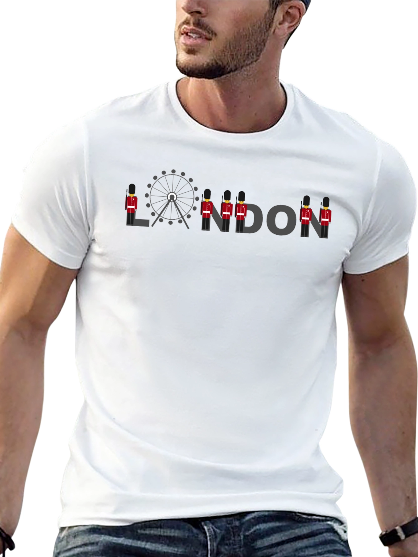 London Ferris Wheel & Guard T-Shirt - Black