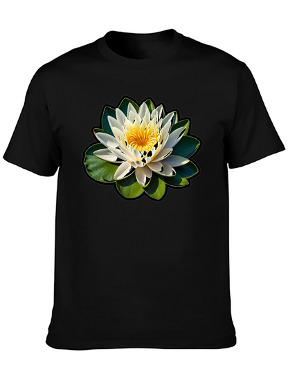 Lotus Flower Graphic T-Shirt - Nature Inspired Design