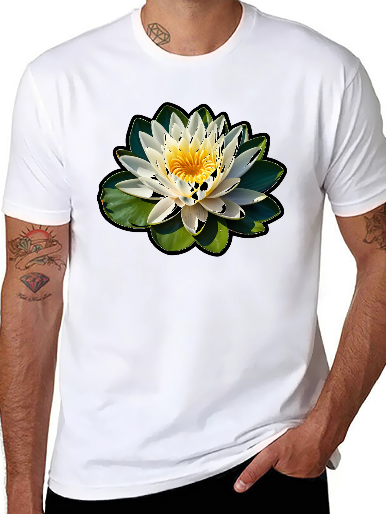 Lotus Flower Graphic T-Shirt - Nature Inspired Design