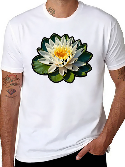 Lotus Flower Graphic T-Shirt - Nature Inspired Design