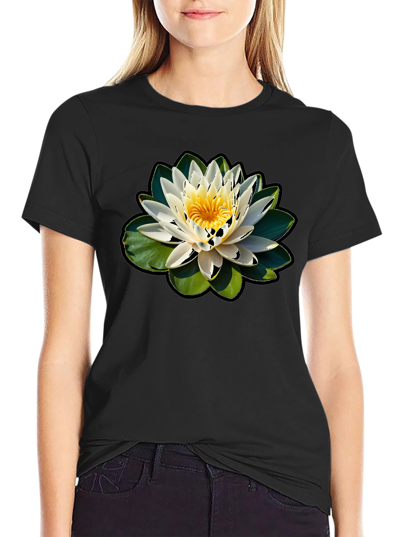 Lotus Flower Graphic T-Shirt - Nature Inspired Design
