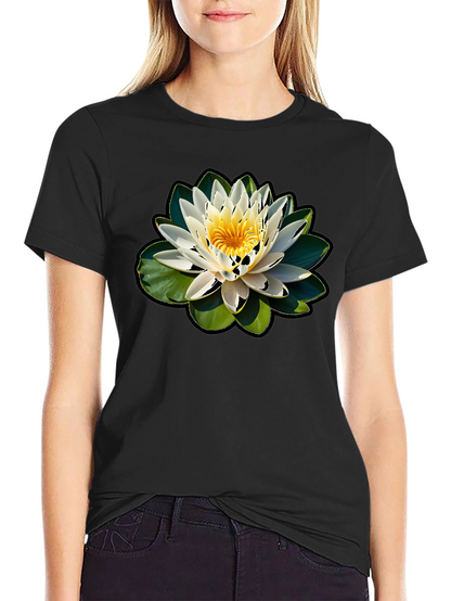 Lotus Flower Graphic T-Shirt - Nature Inspired Design