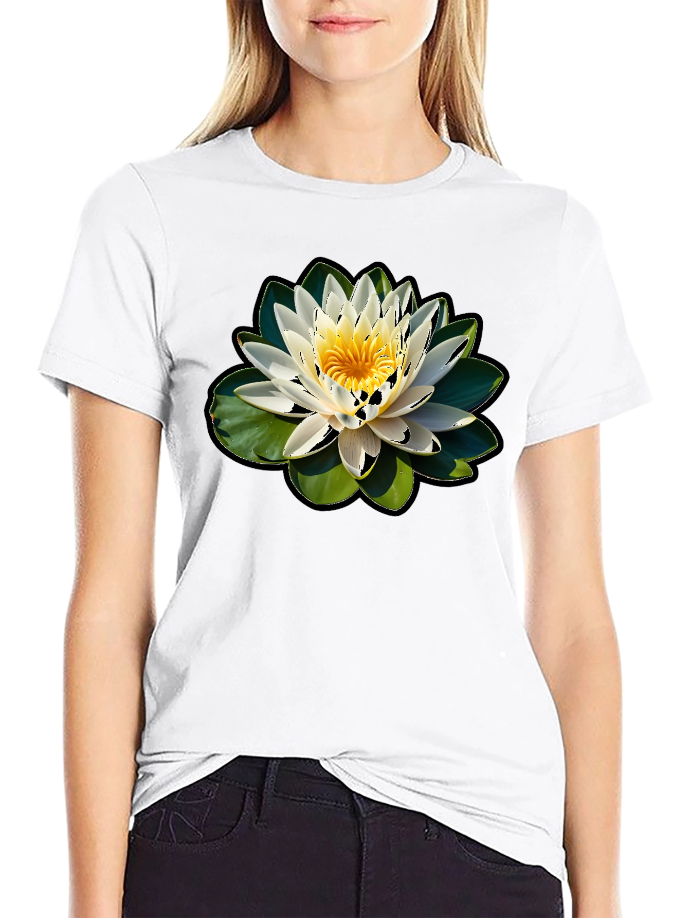 Lotus Flower Graphic T-Shirt - Nature Inspired Design