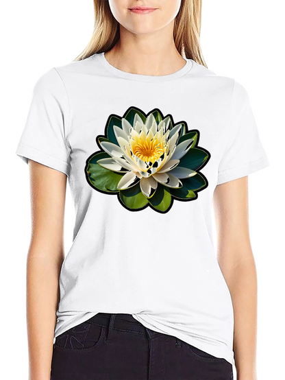 Lotus Flower Graphic T-Shirt - Nature Inspired Design