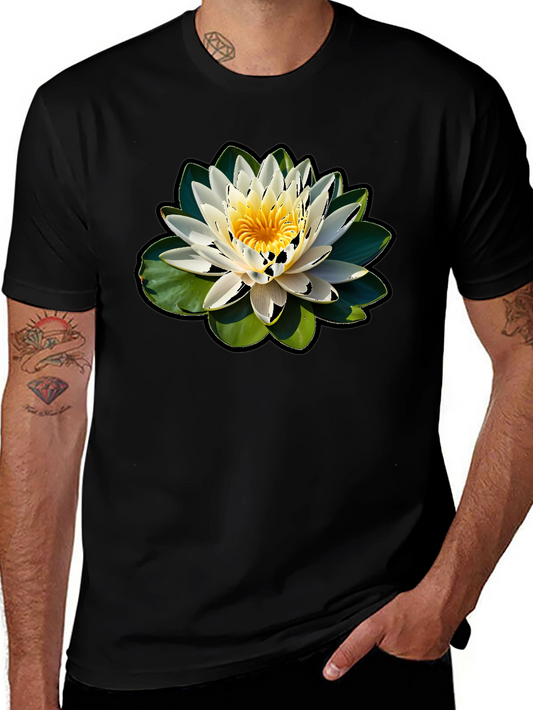 Lotus Flower Graphic T-Shirt - Nature Inspired Design