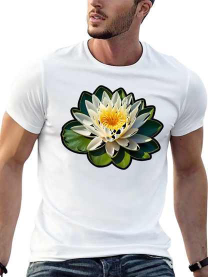 Lotus Flower Graphic T-Shirt - Nature Inspired Design