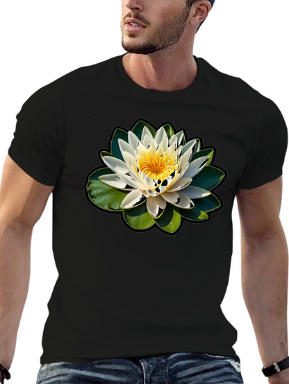 Lotus Flower Graphic T-Shirt - Nature Inspired Design