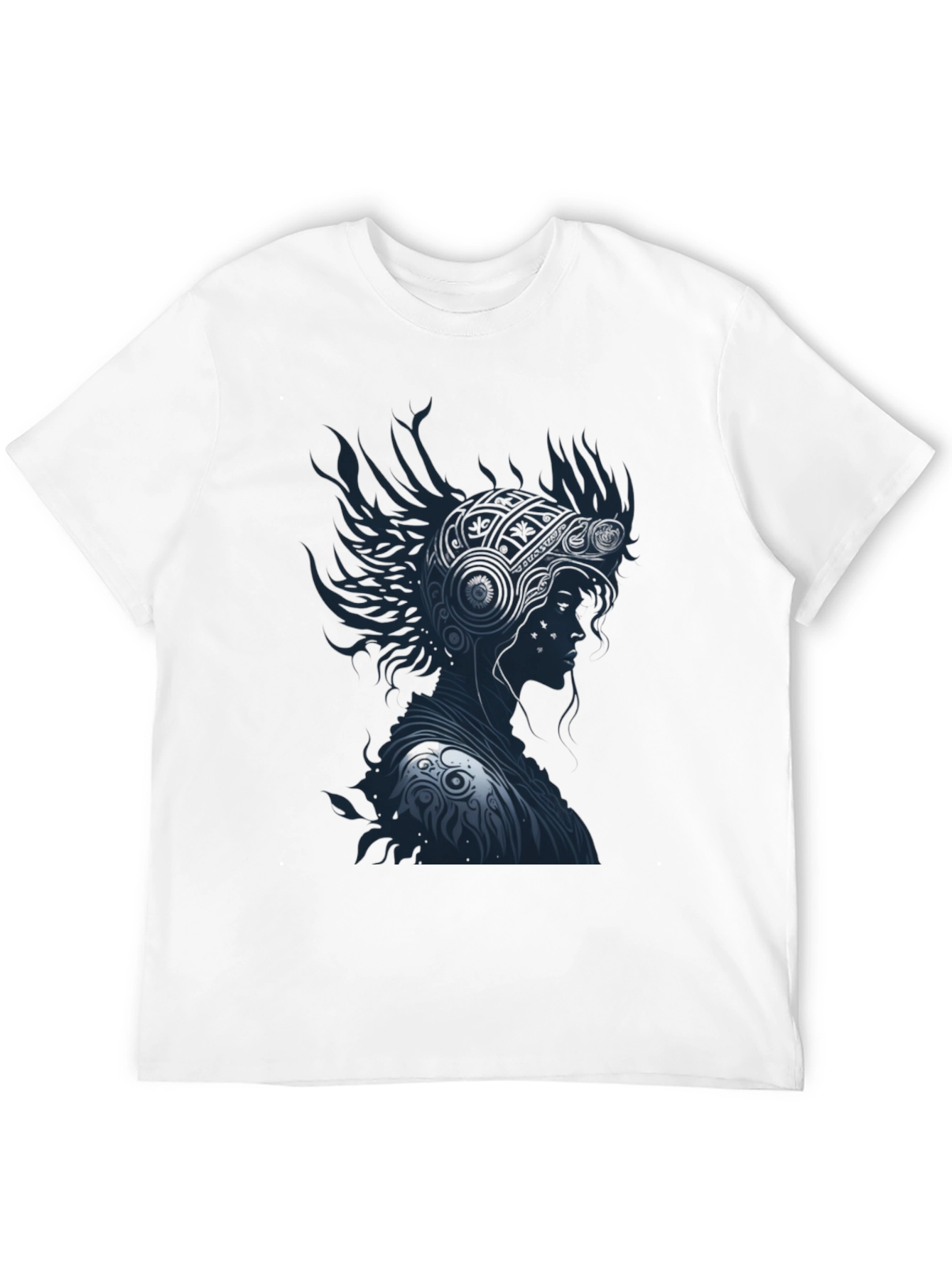 Stylish Black T-Shirt with Warrior Graphic Design