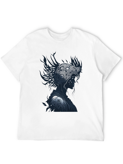 Stylish Black T-Shirt with Warrior Graphic Design