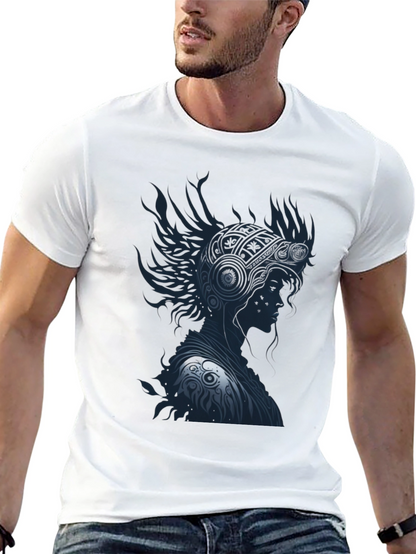 Stylish Black T-Shirt with Warrior Graphic Design