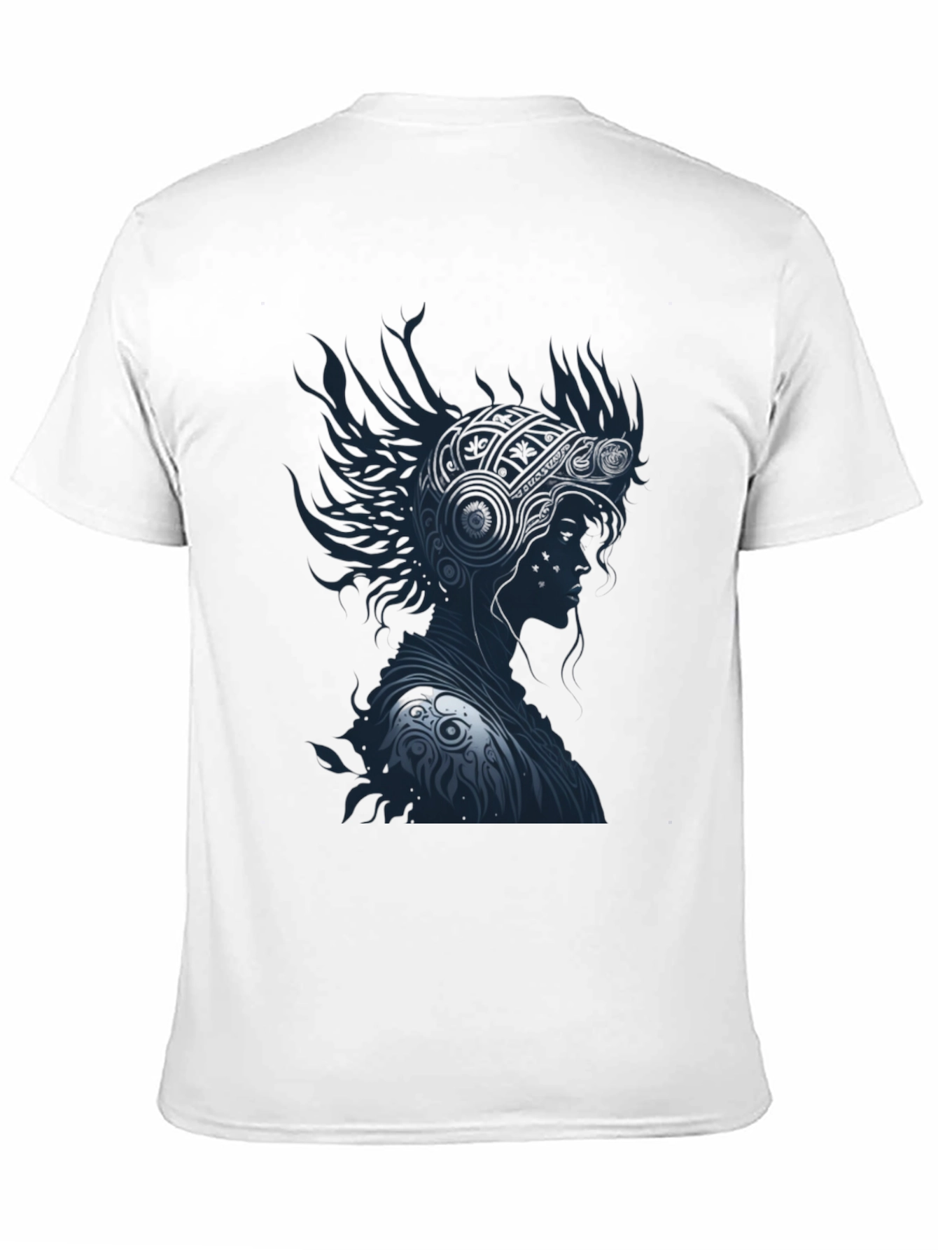 Stylish Black T-Shirt with Warrior Graphic Design